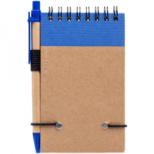 Блокнот на кольцах Eco Note с ручкой, синий - купить оптом