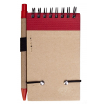 Блокнот на кольцах Eco Note с ручкой, красный, фото 1