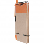 Блокнот на кольцах Eco Note с ручкой, оранжевый, фото 2