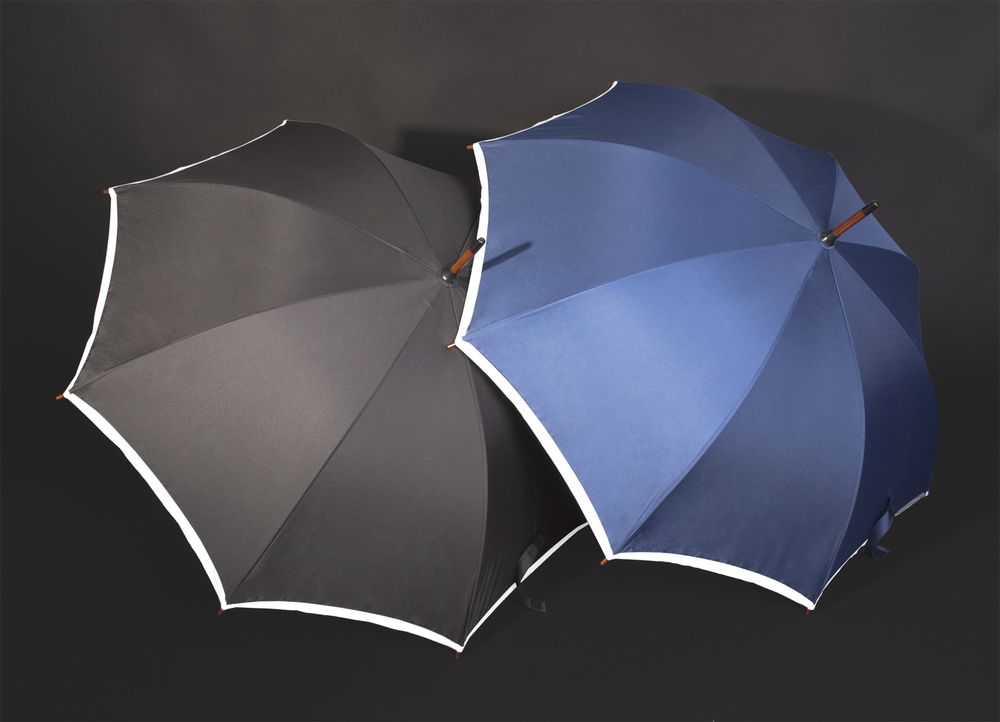 Зонт-трость светоотражающий Unit Reflect, черный - купить оптом