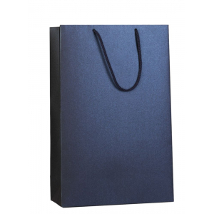Пакет бумажный «Блеск», средний, синий - купить оптом