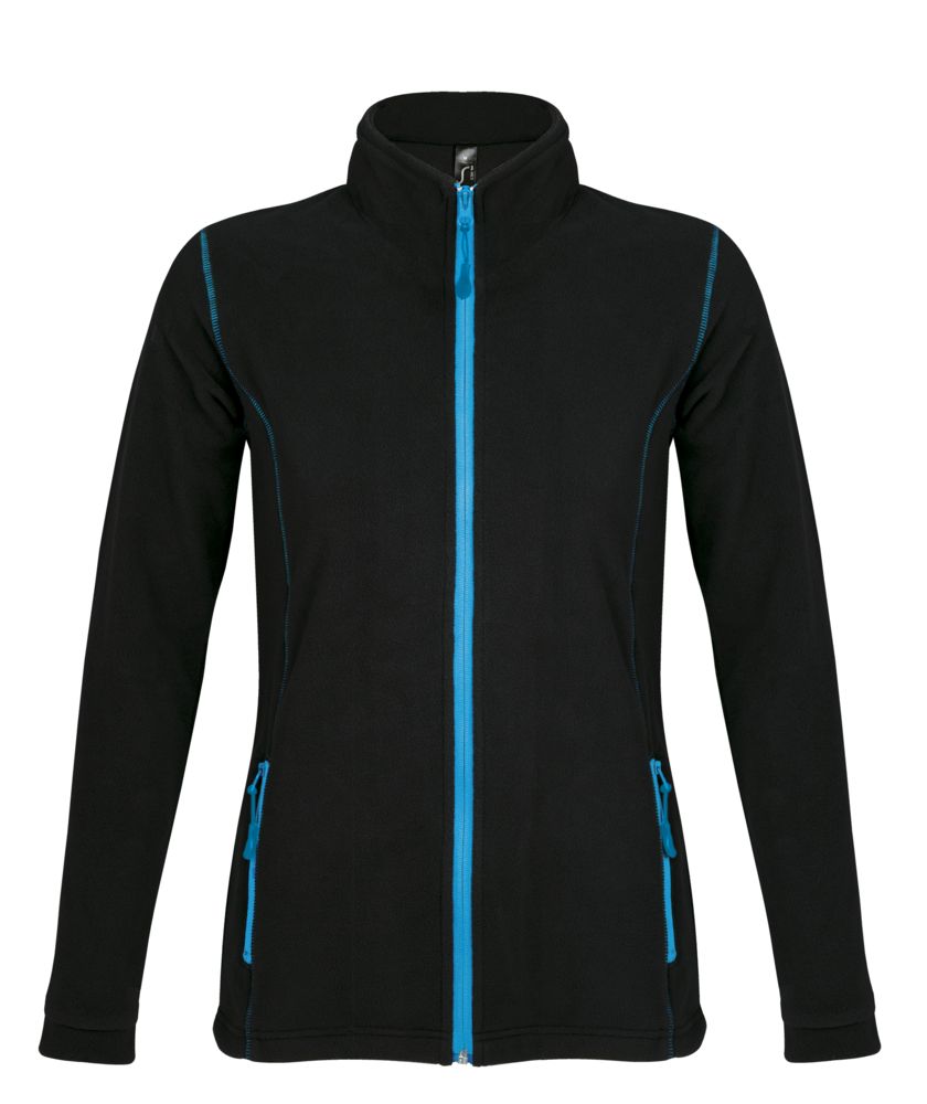 Куртка женская Nova Women 200, черная с ярко-голубым - купить оптом