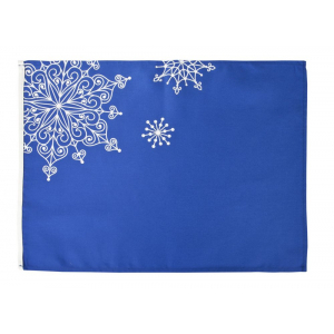Декоративная салфетка «Снежинки», синяя - купить оптом