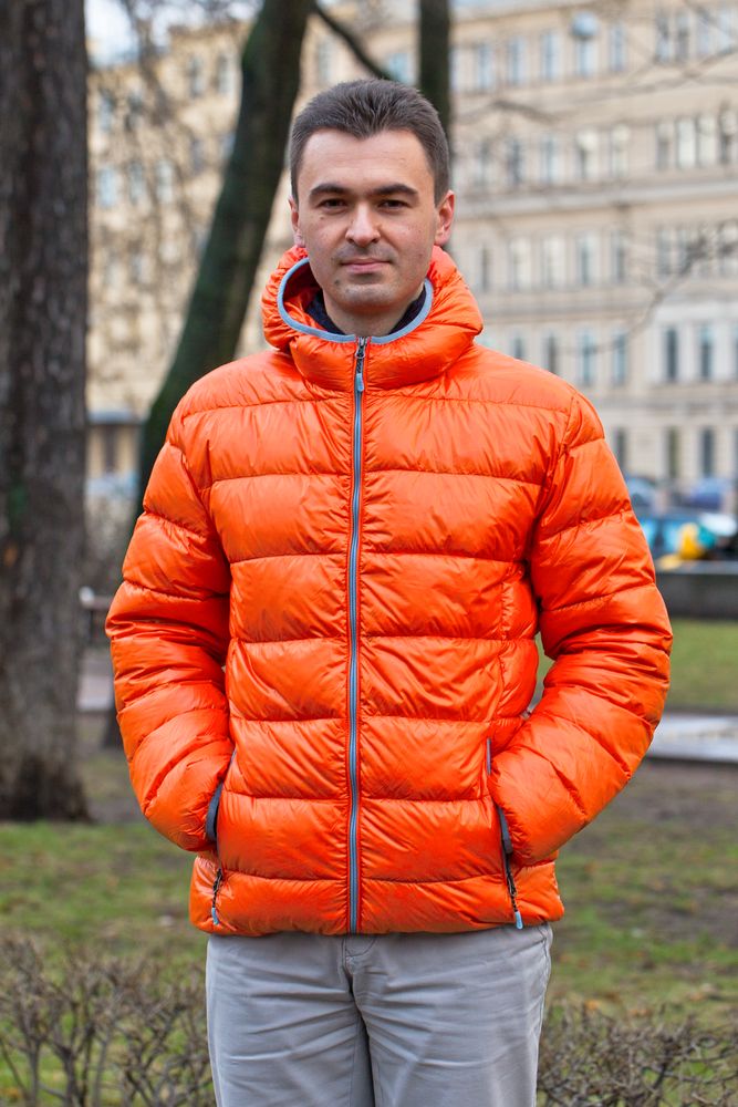 Куртка пуховая мужская Tarner, оранжевая - купить оптом