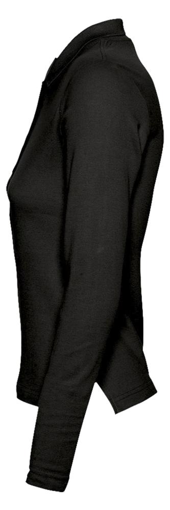 Рубашка поло женская с длинным рукавом Podium 210 черная - купить оптом