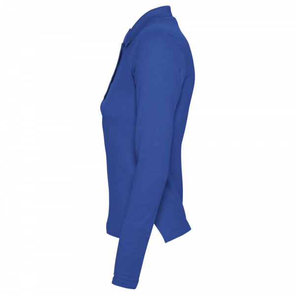 Рубашка поло женская с длинным рукавом Podium 210 ярко-синяя - купить оптом