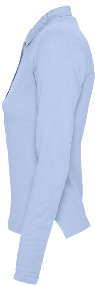 Рубашка поло женская с длинным рукавом Podium 210 голубая - купить оптом