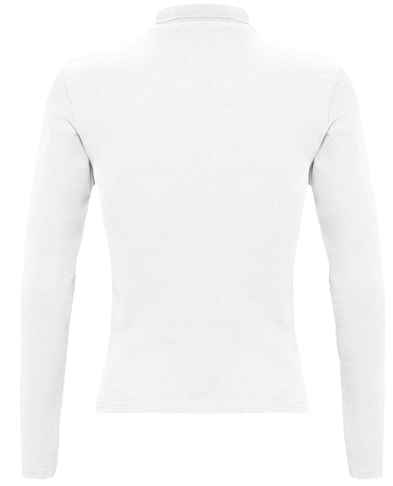 Рубашка поло женская с длинным рукавом Podium 210 белая - купить оптом