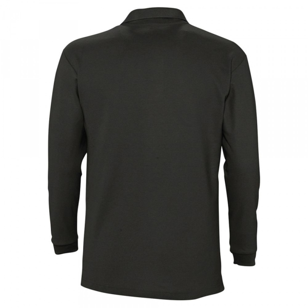 Рубашка поло мужская с длинным рукавом Winter II 210 черная - купить оптом