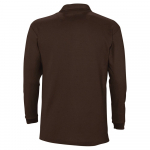 Рубашка поло мужская с длинным рукавом Winter II 210 шоколадно-коричневая, фото 1