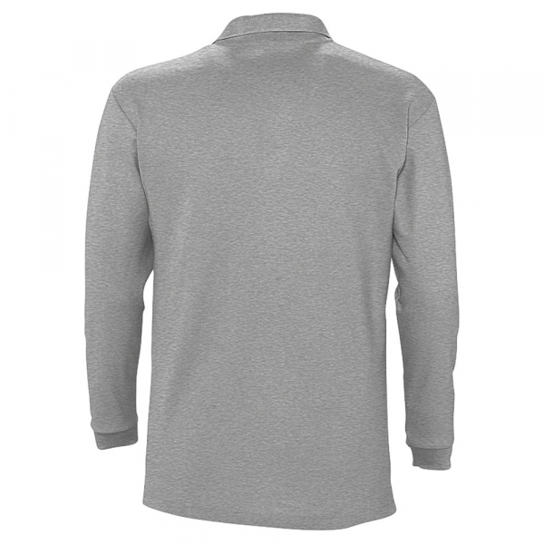 Рубашка поло мужская с длинным рукавом Winter II 210 серый меланж - купить оптом