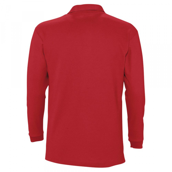 Рубашка поло мужская с длинным рукавом Winter II 210 красная - купить оптом