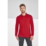 Рубашка поло мужская с длинным рукавом Winter II 210 красная, фото 4