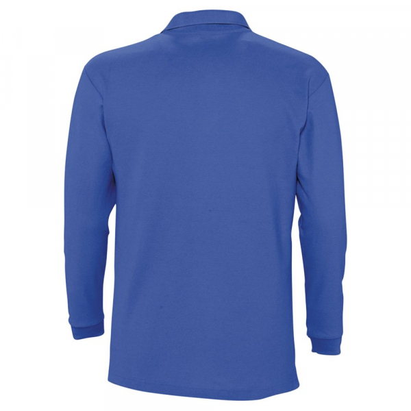Рубашка поло мужская с длинным рукавом Winter II 210 ярко-синяя - купить оптом