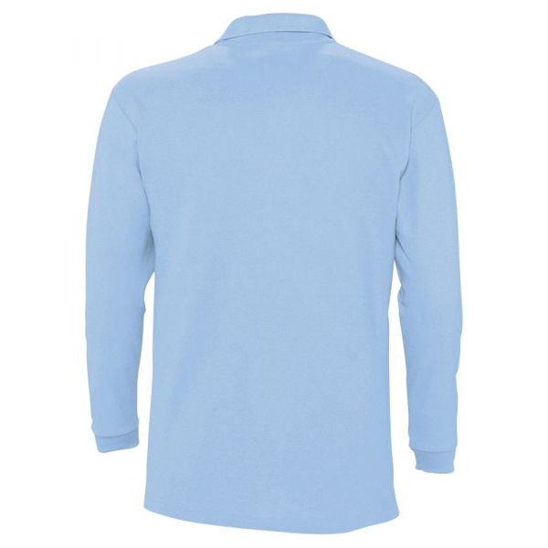 Рубашка поло мужская с длинным рукавом Winter II 210 голубая - купить оптом