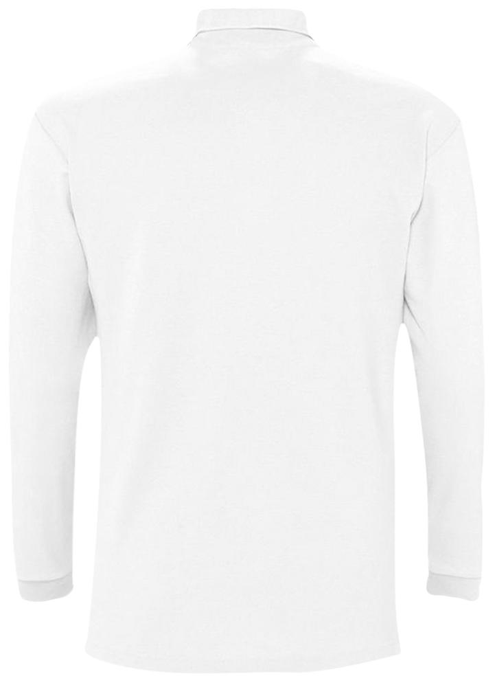 Рубашка поло мужская с длинным рукавом Winter II 210 белая - купить оптом