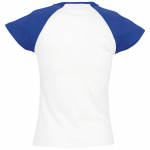 Футболка женская Milky 150, белая с ярко-синим, фото 1