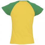Футболка женская Milky 150, желтая с зеленым, фото 1