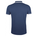 Рубашка поло мужская Pasadena Men 200 с контрастной отделкой, темно-синяя с белым, фото 1