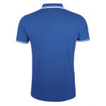 Рубашка поло мужская Pasadena Men 200 с контрастной отделкой, ярко-синяя с белым, фото 1