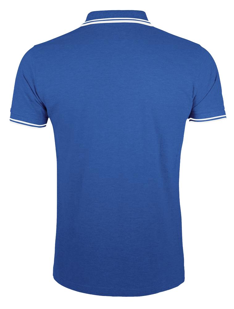 Рубашка поло мужская Pasadena Men 200 с контрастной отделкой, ярко-синяя с белым - купить оптом