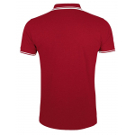 Рубашка поло мужская Pasadena Men 200 с контрастной отделкой, красная с белым, фото 1