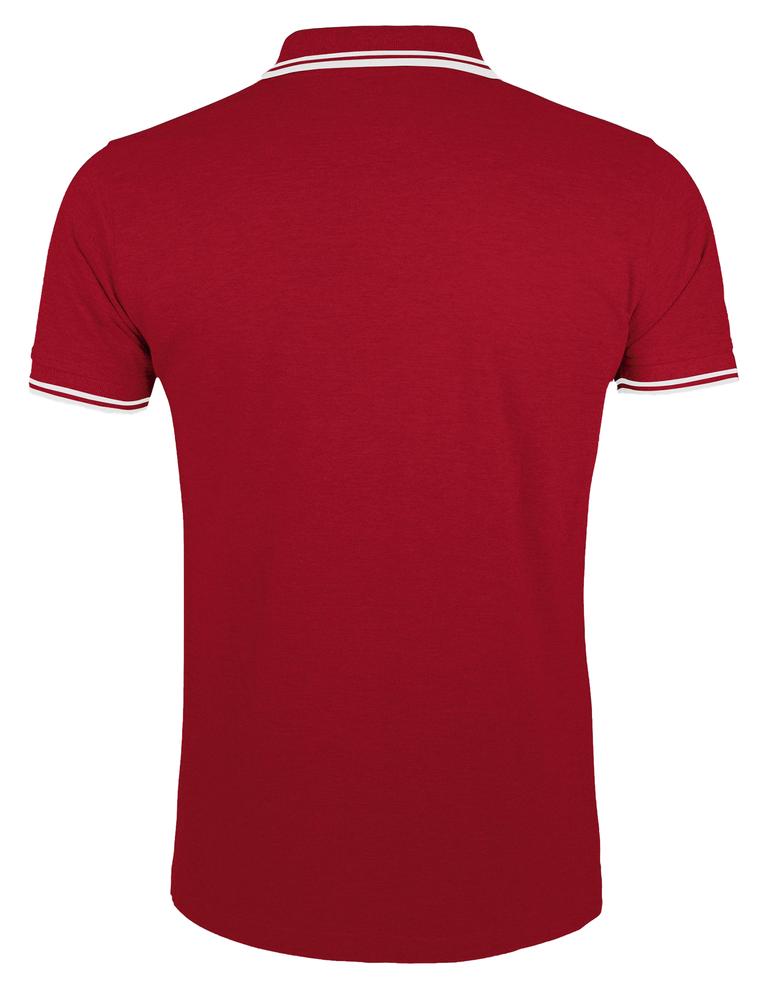 Рубашка поло мужская Pasadena Men 200 с контрастной отделкой, красная с белым - купить оптом
