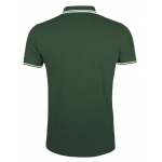 Рубашка поло мужская Pasadena Men 200 с контрастной отделкой, зеленая с белым, фото 1