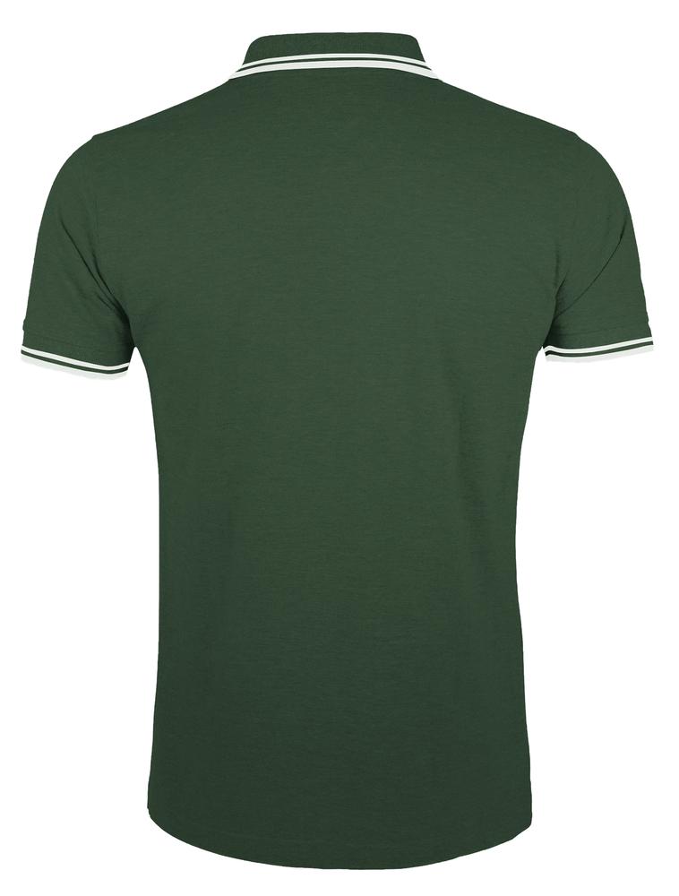 Рубашка поло мужская Pasadena Men 200 с контрастной отделкой, зеленая с белым - купить оптом