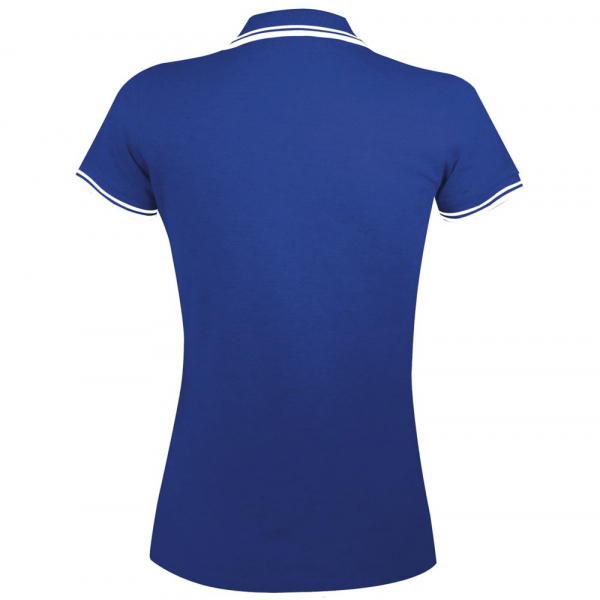 Рубашка поло женская Pasadena Women 200 с контрастной отделкой, ярко-синяя с белым - купить оптом