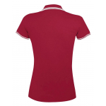 Рубашка поло женская Pasadena Women 200 с контрастной отделкой, красная с белым, фото 1