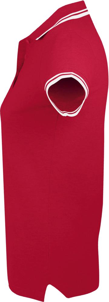 Рубашка поло женская Pasadena Women 200 с контрастной отделкой, красная с белым - купить оптом