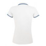 Рубашка поло женская Pasadena Women 200 с контрастной отделкой, белая с голубым, фото 1