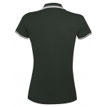 Рубашка поло женская Pasadena Women 200 с контрастной отделкой, зеленая с белым, фото 1