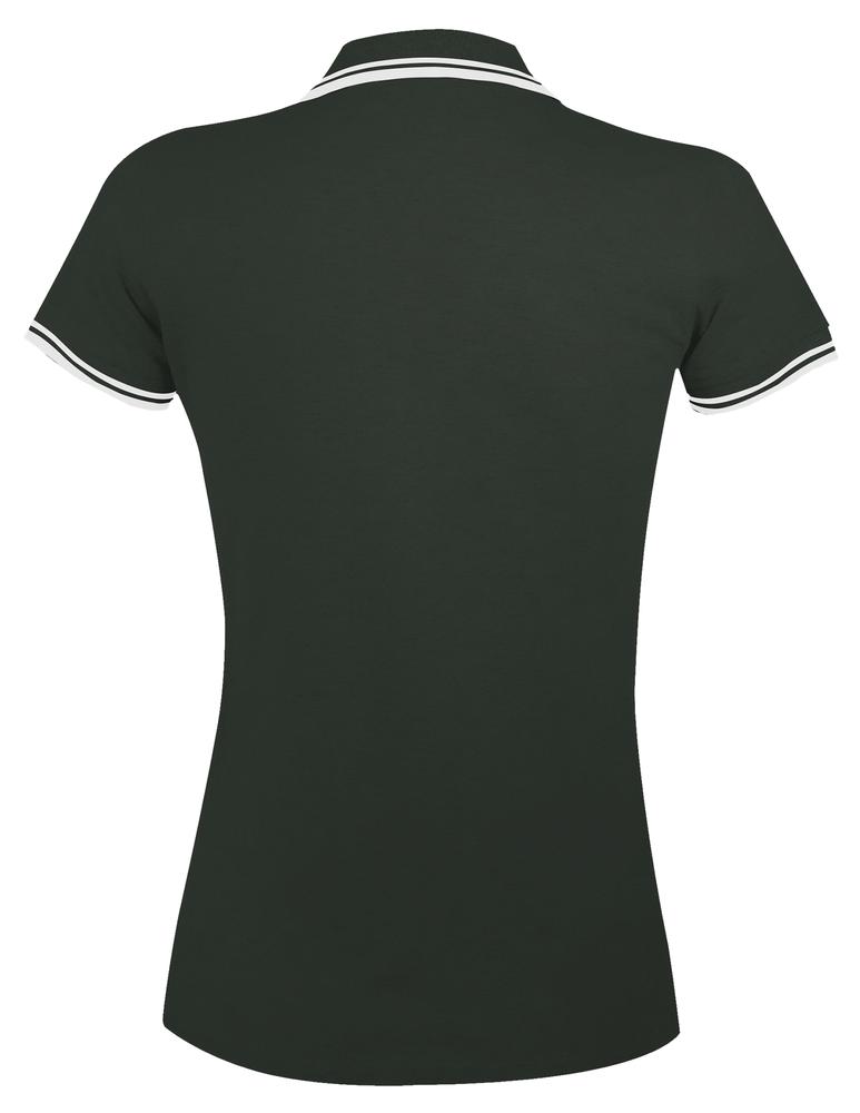 Рубашка поло женская Pasadena Women 200 с контрастной отделкой, зеленая с белым - купить оптом