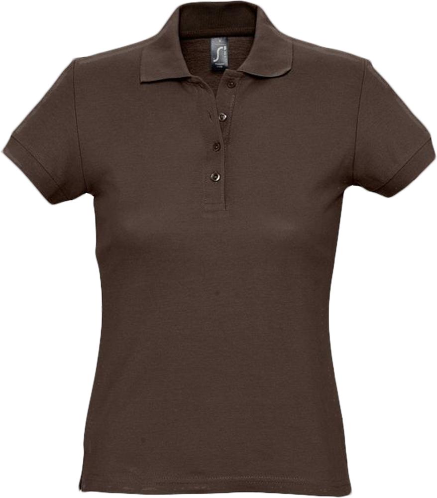 Рубашка поло женская Passion 170, шоколадно-коричневая - купить оптом