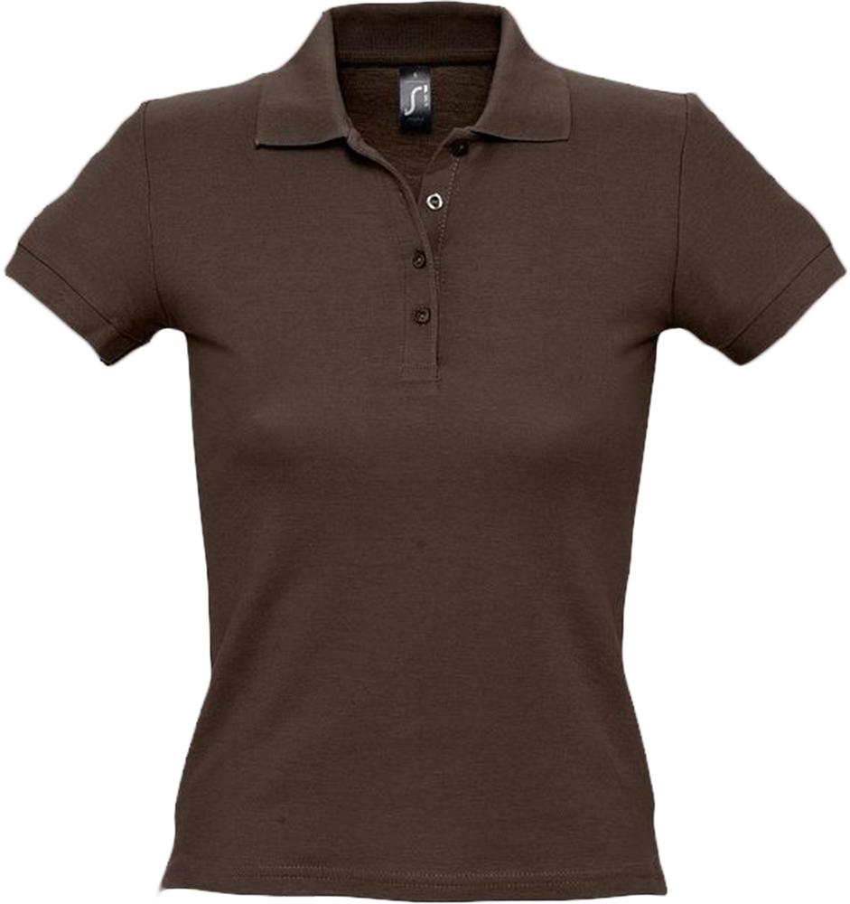 Рубашка поло женская People 210, шоколадно-коричневая - купить оптом