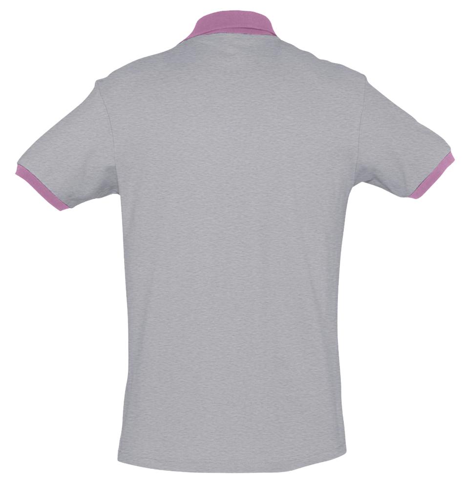 Рубашка поло Prince 190, серый меланж с розовым - купить оптом