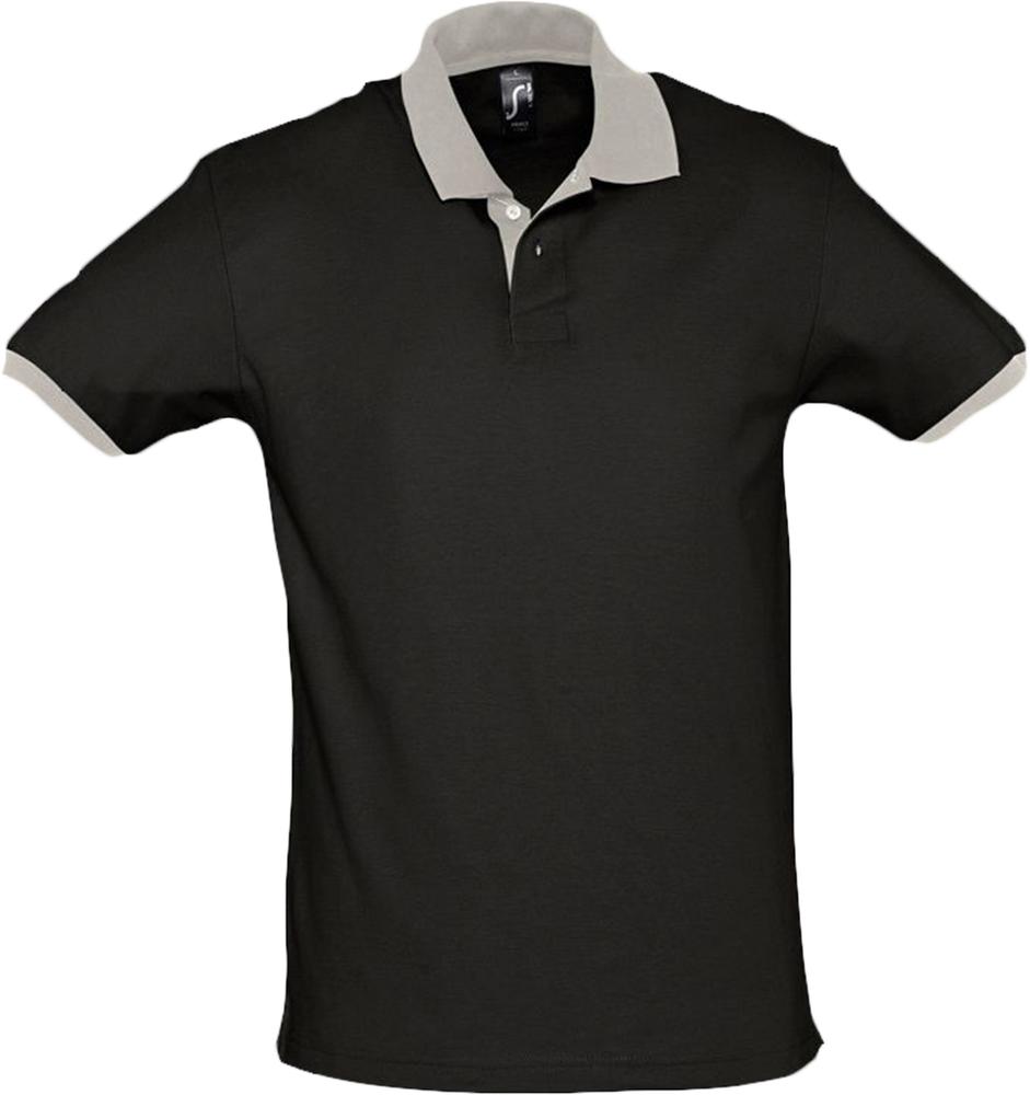Рубашка поло Prince 190, черная с серым - купить оптом