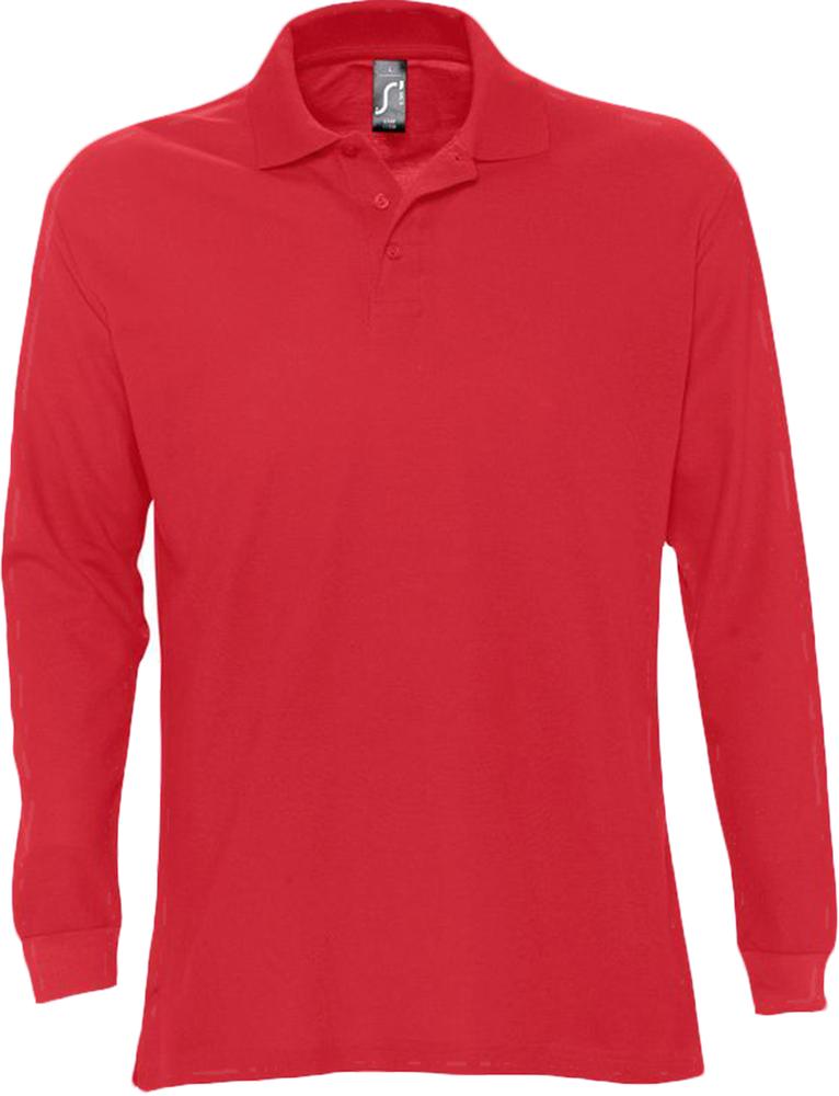 Рубашка поло мужская с длинным рукавом Star 170, красная - купить оптом