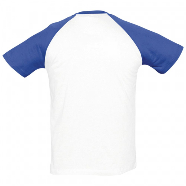Футболка мужская двухцветная Funky 150, белая с ярко-синим - купить оптом