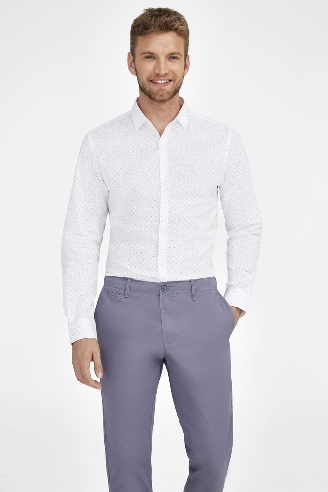 Рубашка мужская Becker Men, бордовая с белым - купить оптом