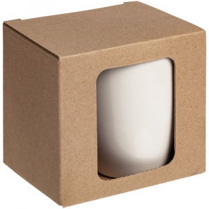 Коробка с окном для кружки Window, крафт - купить оптом