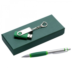 Набор Notes: ручка и флешка 8 Гб, зеленый - купить оптом