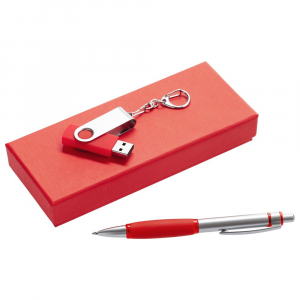 Набор Notes: ручка и флешка 8 Гб, красный - купить оптом