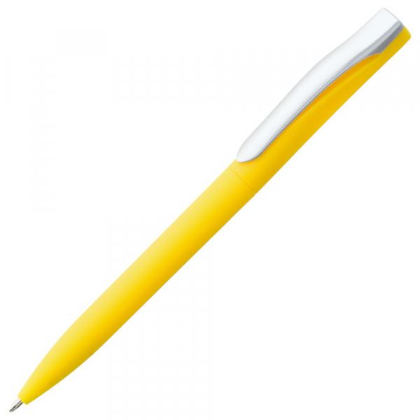 Ручка шариковая Pin Soft Touch, желтая - купить оптом