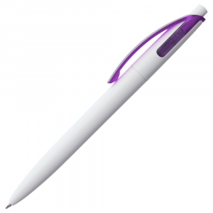 Ручка шариковая Bento, белая с фиолетовым - купить оптом