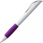 Ручка шариковая Grip, белая с фиолетовым, фото 1
