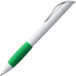 Ручка шариковая Grip, белая с зеленым, фото 1