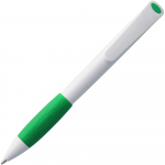 Ручка шариковая Grip, белая с зеленым, фото 2